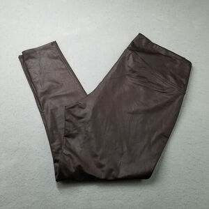 DG2 Diane Gilman Slim Coated Knit Legging Solid ESPRESSO Size 1X Stretch